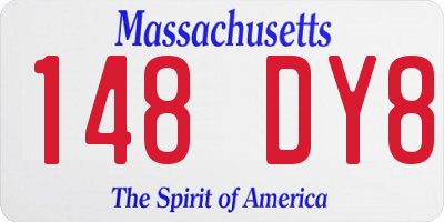 MA license plate 148DY8