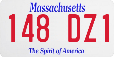 MA license plate 148DZ1