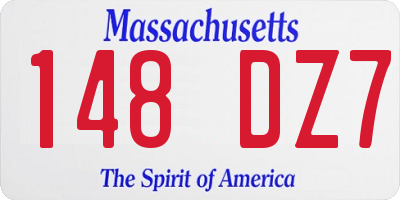 MA license plate 148DZ7