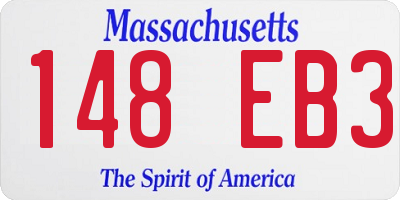 MA license plate 148EB3