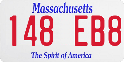 MA license plate 148EB8