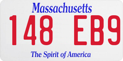 MA license plate 148EB9