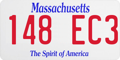 MA license plate 148EC3