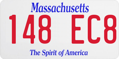 MA license plate 148EC8