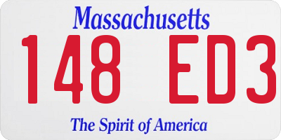 MA license plate 148ED3