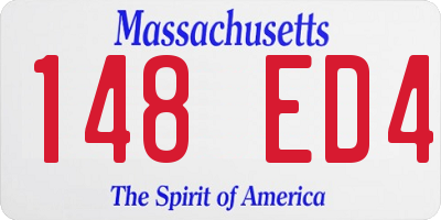 MA license plate 148ED4