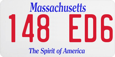 MA license plate 148ED6