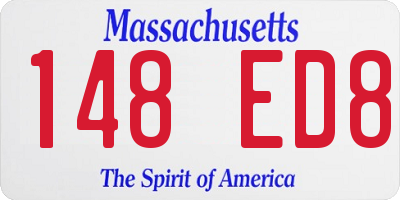 MA license plate 148ED8