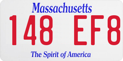 MA license plate 148EF8