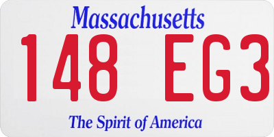 MA license plate 148EG3