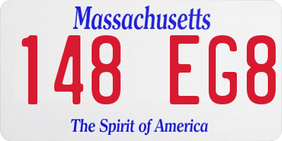 MA license plate 148EG8