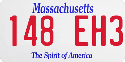 MA license plate 148EH3