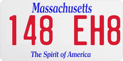 MA license plate 148EH8