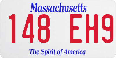 MA license plate 148EH9