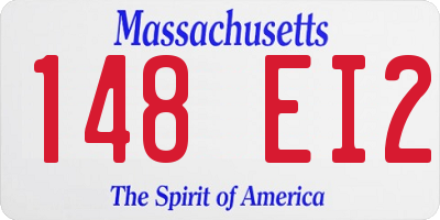 MA license plate 148EI2