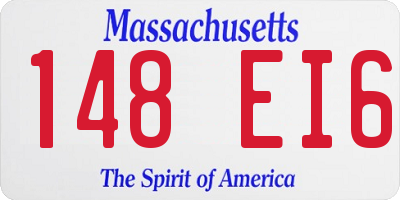 MA license plate 148EI6