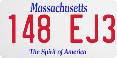 MA license plate 148EJ3