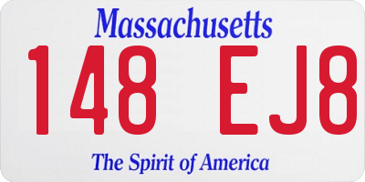 MA license plate 148EJ8