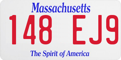 MA license plate 148EJ9