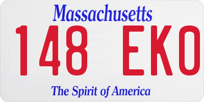 MA license plate 148EK0