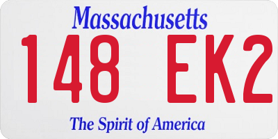 MA license plate 148EK2