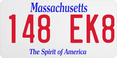 MA license plate 148EK8