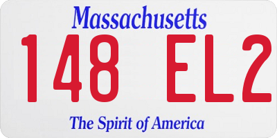MA license plate 148EL2