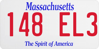 MA license plate 148EL3