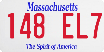 MA license plate 148EL7