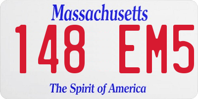 MA license plate 148EM5