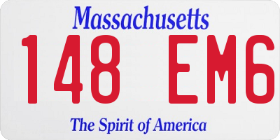 MA license plate 148EM6