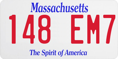 MA license plate 148EM7