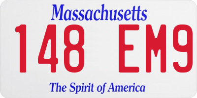 MA license plate 148EM9
