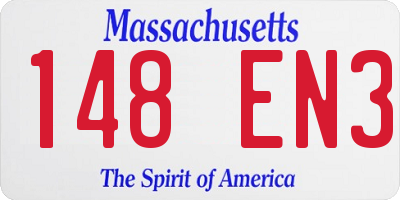 MA license plate 148EN3