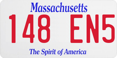 MA license plate 148EN5