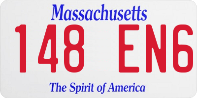 MA license plate 148EN6