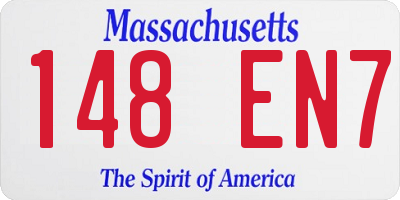 MA license plate 148EN7
