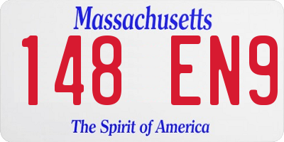 MA license plate 148EN9