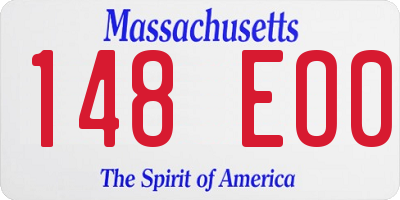 MA license plate 148EO0