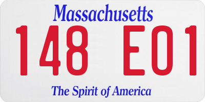 MA license plate 148EO1