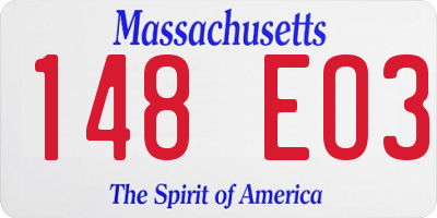MA license plate 148EO3