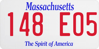 MA license plate 148EO5