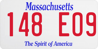 MA license plate 148EO9