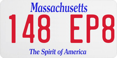 MA license plate 148EP8