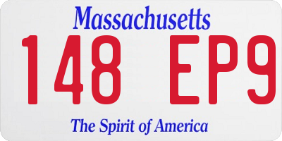 MA license plate 148EP9
