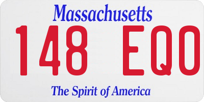 MA license plate 148EQ0
