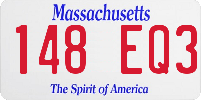 MA license plate 148EQ3