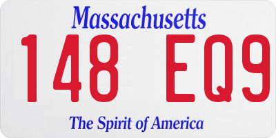 MA license plate 148EQ9