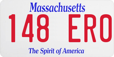 MA license plate 148ER0