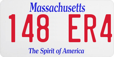 MA license plate 148ER4